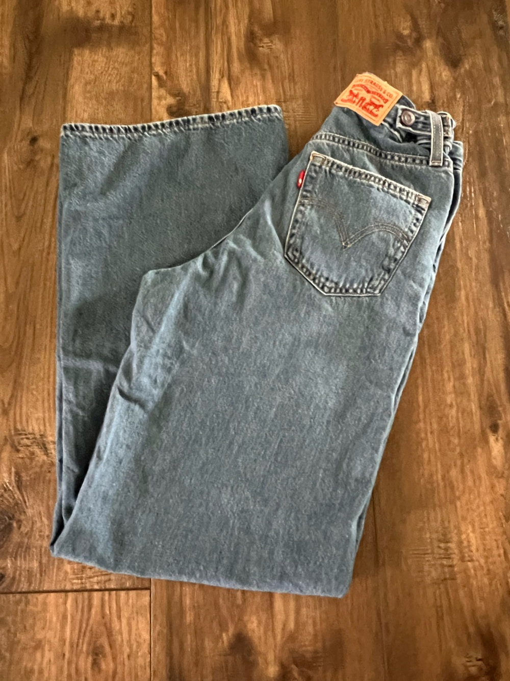 Levi's Cinch Baggy Womens Adjustable Lightweight Jeans Blue Denim Size 25 - Picture 8 of 16